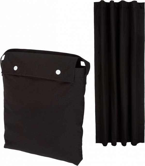 Amazon Basics Portable Travel Window Blackout Curtain Shade with Suction Cups - 50" x 78", Black Black 1-Pack
