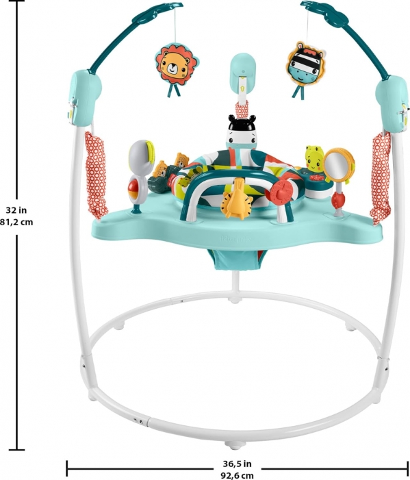 Fisher-Price Baby Bouncer Colorful Corners Jumperoo Activity Center with Music Lights Sounds & Developmental Toys (Amazon Exclusive) Colorful Corners Activity Center