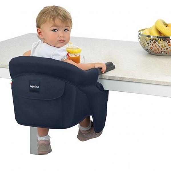 Inglesina Fast Table Chair - Award-Winning Convenient Baby High Chair - Use at Most Tables or Restaurants Without Leaving Scratches {Black}