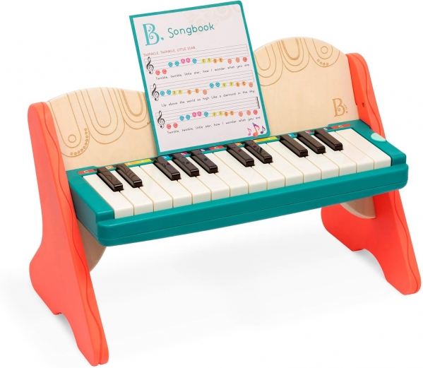 B. toys – Toy Piano – Wooden Piano For Toddlers, Kids – Color-Coded Keys – Songbook Included – 3 Years + – Mini Maestro
