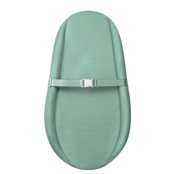 Contoured Changing Pad with Soft & Washable Cover, Waterproof Lining Foam Baby Changing Table Pads for Dresser Top, Secure with Security Strap and Two High Curved Sides, 32”×16”, Sage Green Changing Pad+1 Cover