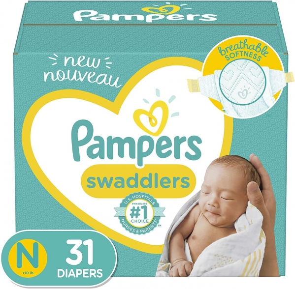 Diapers Newborn/Size 0 (< 10 lb), 31 Count - Pampers Swaddlers Disposable Baby Diapers, Jumbo Pack (Packaging May Vary) 31 Count (Pack of 1)