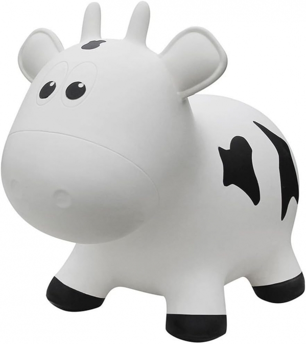 Award Winning Inflatable Toddler Safe Bouncing White Cow Plus Pump