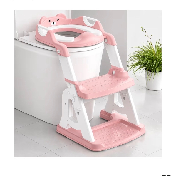 Potty Training Toilet Seat with Step Stool Ladder for Boys and Girls,Toddler Kid Children Toilet Training Seat Chair with Handles,Height Adjustable,Non-Slip Wide Step(Green)