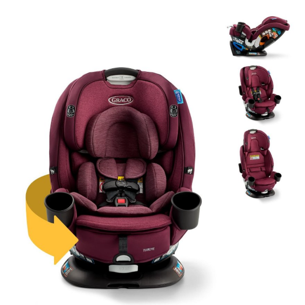 Graco EasyTurn 360 2-in-1 Convertible Car Seat, 360 Degree Rotating Infant to Toddler Rotating Car Seat, 2 Modes Forward and Rear Facing, Slim Design, Solae