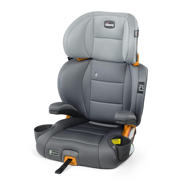 Chicco KidFit® ClearTex® Plus 2-in-1 Belt-Positioning Booster Car Seat, Backless and High Back Booster Seat, for Children Aged 4 Years and up and 40-100 lbs. | Drift/Grey KidFit Plus with ClearTex® No Chemicals Drift/Grey