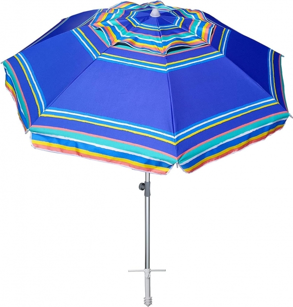 AMMSUN 7 Foot Heavy Duty HIGH Wind Beach Umbrella