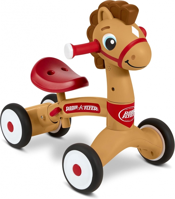 Radio Flyer Lil' Racers: Percy The Pony Ride on Toy, for Ages 1-3,Red Pony (Brown)