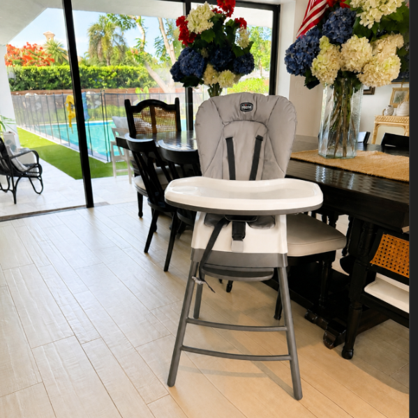 Chicco Stack Hi-Lo 6-in-1 Multi-Use Convertible High Chair, Reclining High Chair for Babies and Toddlers Easy-Clean Baby High Chair Booster Toddler Seat Combo | Sand/Beige