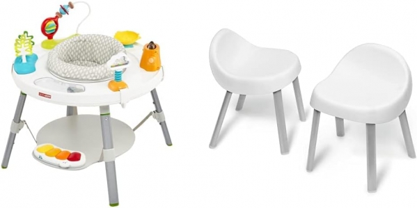 Skip Hop Baby 3-in-1 Grow with Me Set with Activity Center & Toddler Chairs, Explore & More E&M Gift Set Gift Set