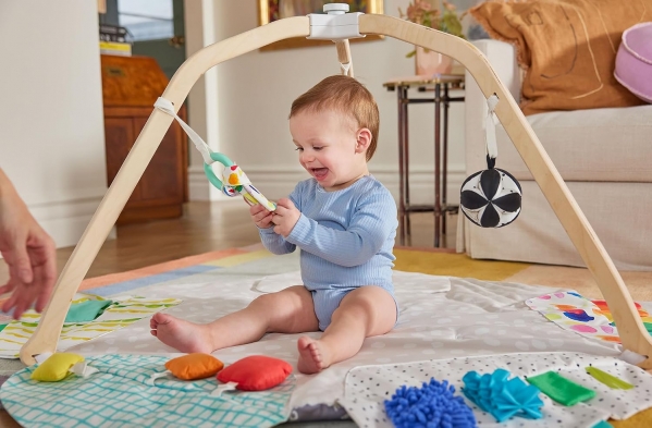 Lovevery, The Newborn Gift Set, Play Gym with Sensory Strands and Looker Play Kit, Baby Development Essentials, Ages 0+