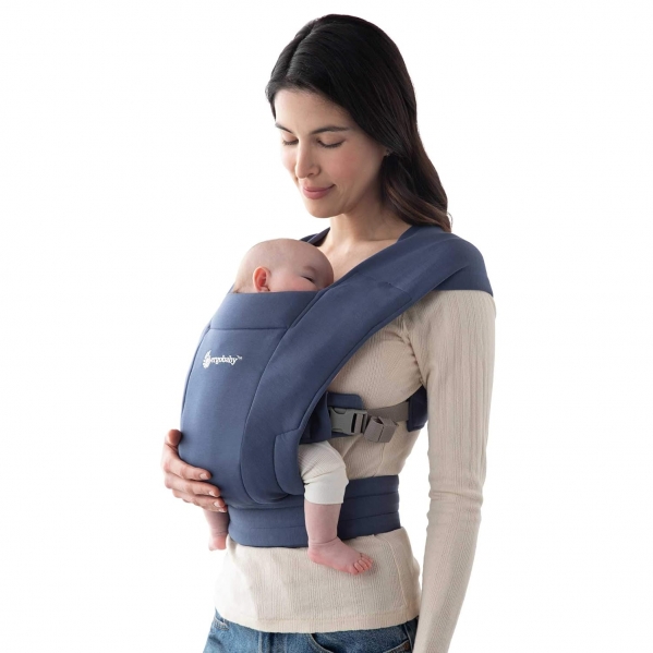 Ergobaby Embrace Cozy Newborn Baby Wrap Carrier (7-25 Pounds), Premium Cotton, Soft Navy