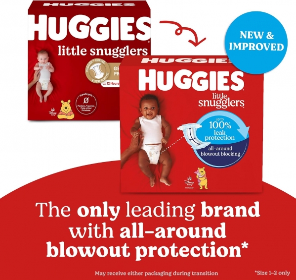 Huggies Size 2 Diapers, Little Snugglers Baby Diapers, Size 2 (12-18 lbs), 186 Count (3 Packs of 62), Packaging May Vary Size 2 186