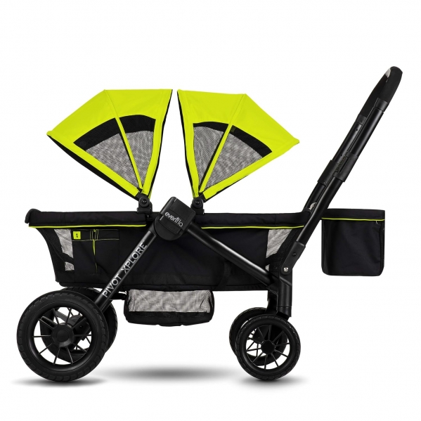 Evenflo Pivot Xplore Dreamz All-Terrain Stroller Wagon with Bassinet Insert and Pivot Xplore All-Terrain Stroller Wagon