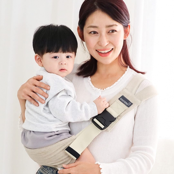 GOOSEKET Toddler Sling / Original / Cotton Baby Carrier / Compact hipseat / Infants to 44 lbs Toddlers / Sleep (Beige)…