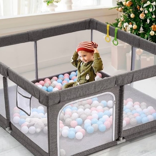 Baby Playpen,Playpens for Babies, Extra Large Playpen for Toddlers,Kids Safety Play Center Yard with gate, Sturdy Safety Baby Fence Play Area for Babies, Toddler, Infants