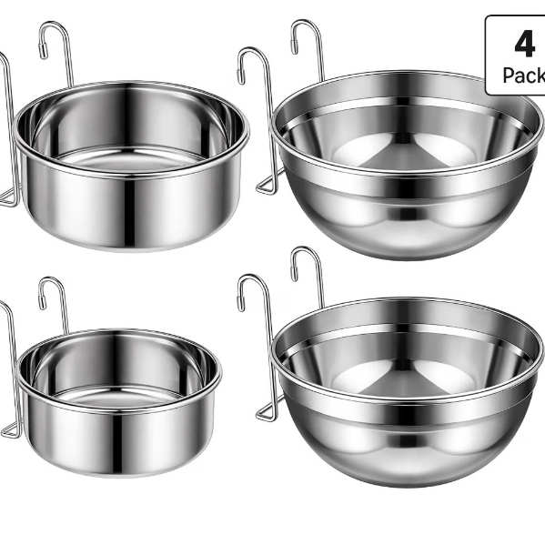 2 Stainless Steel Dog Bowls, Dog Feeding Bowls