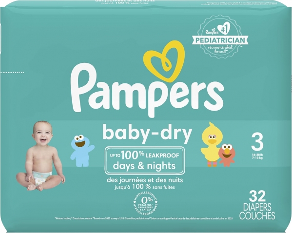 Pampers Baby Dry Diapers Size 3 32 Count