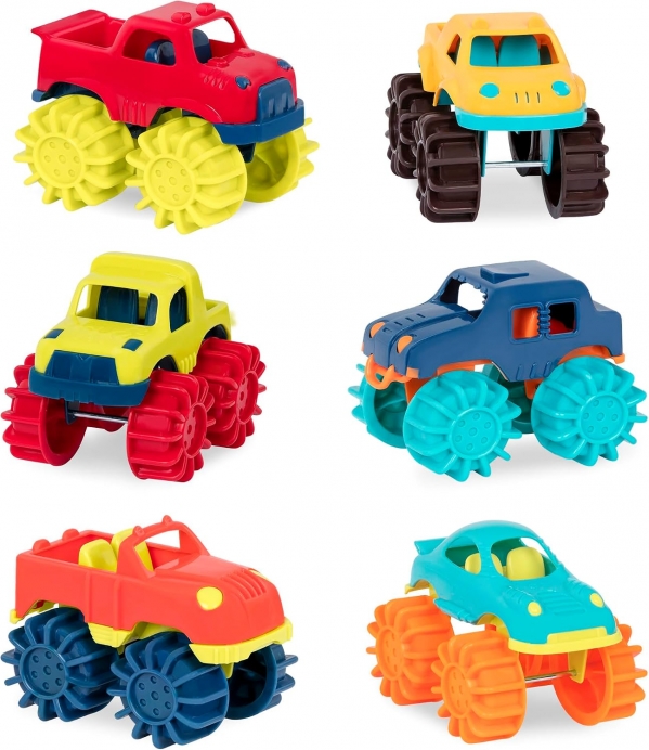 B. toys- Mini Monster Trucks- 6 Mini Vehicles- Toy Cars for Kids- Toy Monster Trucks – 2 Years +