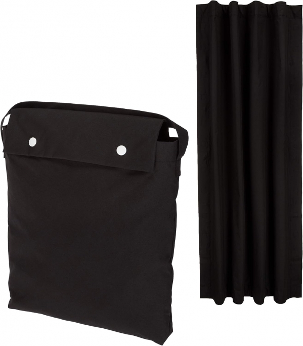 Amazon Basics Portable Travel Window Blackout Curtain Shade with Suction Cups - 50" x 78", Black Black 1-Pack