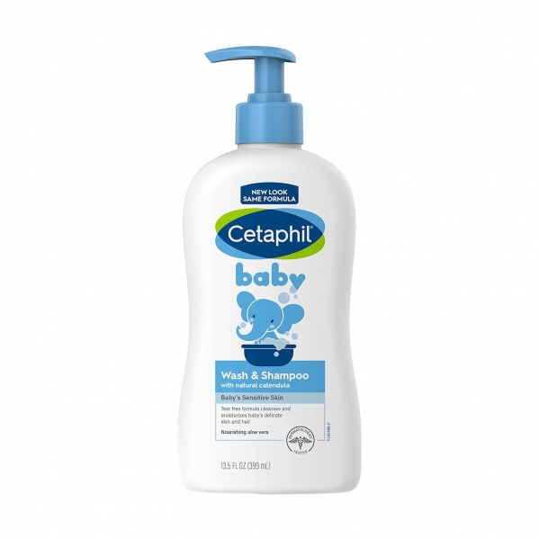 Cetaphil Baby Wash & Shampoo with Organic Calendula ,Tear Free , Paraben, Colorant and Mineral Oil Free , 13.5 Fl. Oz NEW 13.5oz, Wash & Shampoo