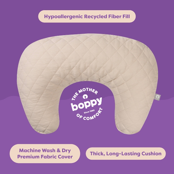 Boppy Nursing Pillow with Luxe Fabric Cover, Quilted Moss, Larger, More Supportive Pillow for Breastfeeding and Bottle Feeding; Firmer and Higher Than Original, w/Premium Cover; JPMA Certified New Nursing Pillow Luxe - Quilted Moss