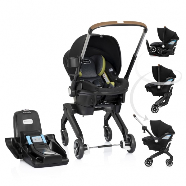 Evenflo Shyft DualRide Infant Car Seat and Stroller Combo w/Carryall Storage (Durham Green) Durham Green NEW DualRide SIDE IMPACT