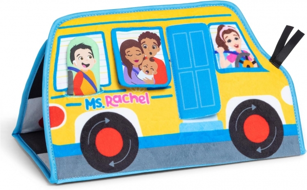 Ms. Rachel Official Tummy Time Activity Bus Folding Play Mat with Baby Mirror & Sensory Toys for Interactive Play Baby Learning Toys for Boys & Girls Ages 0-1+ Tummy Time Bus