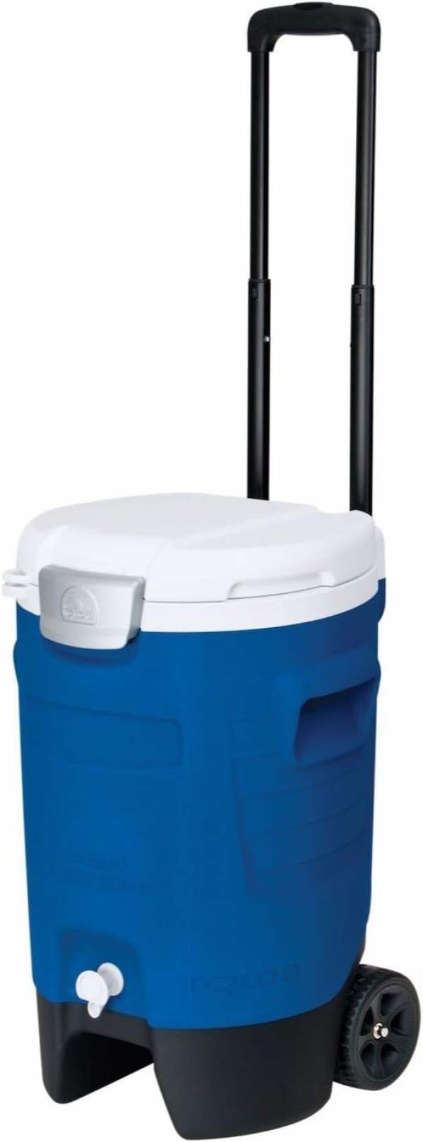 Igloo 5 Gallon Wheeled Portable Sports Cooler Water Beverage Dispenser with Flat Seat Lid, Blue, Model Number: 42256 Majestic Blue 5 Gallon