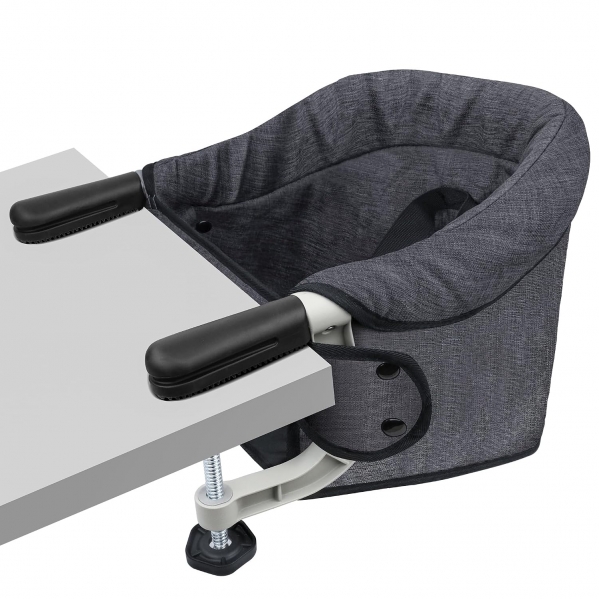 Hook On High Chair, Jozzve Baby High Chair, Portable High Chair for Travel, Foldable Fast Table Chair with Storage Bag, Baby Feeding Seat Clip On High Chair for Home and Travel (Black) Hook On High Chair Black