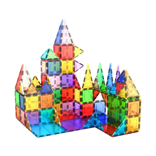 PicassoTiles 100 Piece Set 100pcs Magnet Building Tiles Clear Magnetic 3D Building Blocks Construction Playboards, Creativity beyond Imagination, Inspirational, Recreational, Educational Conventional