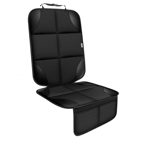 Meolsaek Car Seat Protector for Child Car Seat, Durable 600D Fabric Waterproof Car Seat Cover with Thick Pad Non-Slip Backing (No Imprints) 1 pc -Black