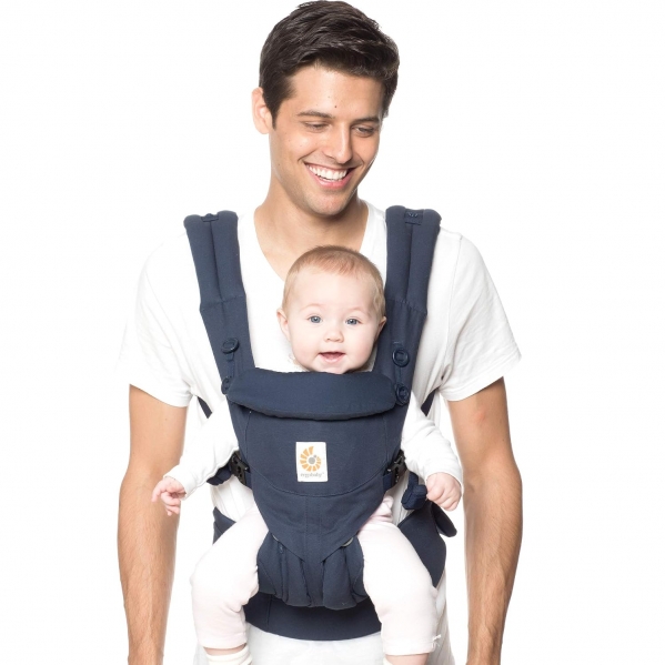 Ergobaby Omni 360 All-Position Baby Carrier for Newborn to Toddler with Lumbar Support (7-45 Pounds), Midnight Blue