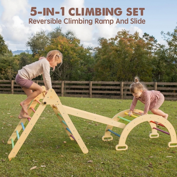 Tiny Land 5-in-1 Rainbow Pikler Triangle Set