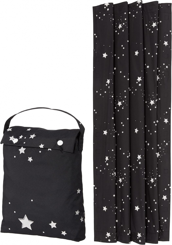 Amazon Basics Portable Window Blackout Curtain Shade with Suction Cups for Travel, Kids, and Baby Nursery - 50" x 78", Glow in The Dark Stars - 1-Pack Glow in the Dark Stars 1-Pack