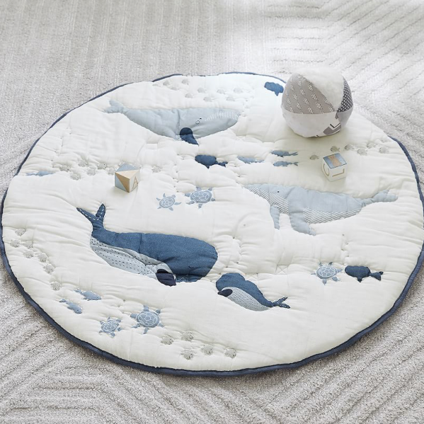 Pottery Barn Skye Moon & Stars Muslin Travel Play Mat