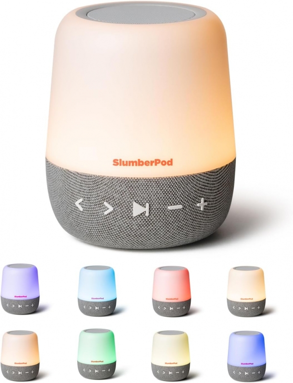 SlumberPod SlumberCalm 2-in-1 Sound Machine with Light for Kids | Baby Sleep Soother | White Noise Machine Baby | Nature Sounds | 8 Night Light Colors | Sound Machine Baby | Sleep Sound | Rechargeable
