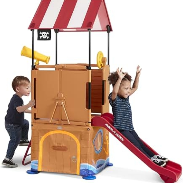 Radio Flyer Play & Fold AwayTreehouse, Toddler Climber, Kids Playhouse for Ages 2-5