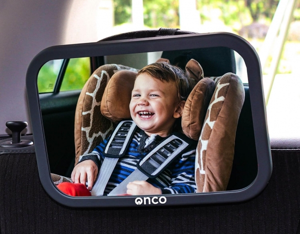 Onco Baby Car Mirror - Baby Mirror for Car - 100% Shatterproof - Drive Safe and Monitor Your Child - Car Mirror Baby Rear Facing Seat - Mirror for Car Seat Rear Facing