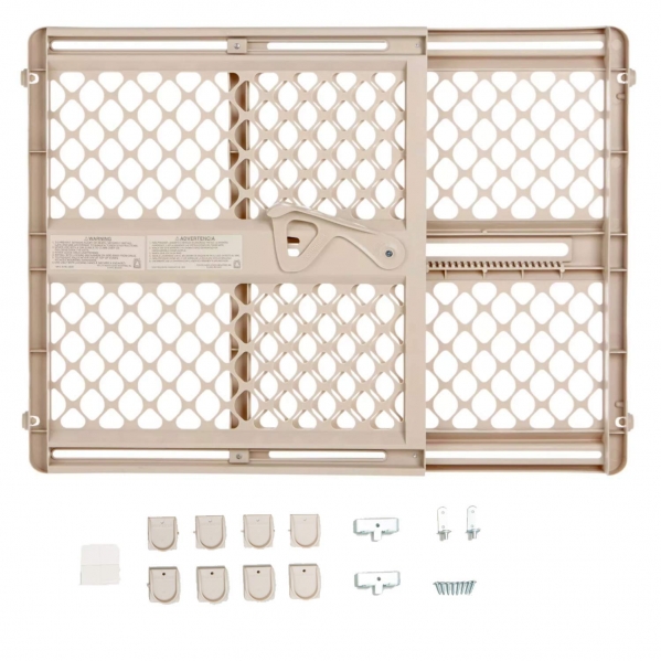 Toddleroo by North States 42” Wide Supergate Ergo Baby Gate: Great for doorways or stairways. Includes Wall Cups for Extra Holding Power. Pressure or Hardware Mount. 26” - 42” Wide (26" Tall, Sand)