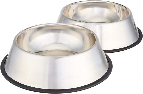 Amazon Basics Stainless Steel Dog Bowl Two-Pack