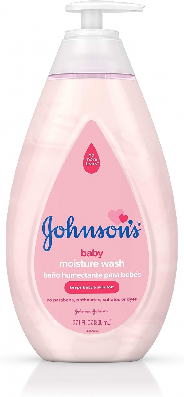 Johnson's Baby Body Moisture Wash for Gentle Baby Skin Care, Sulfate-Free, Tear-Free, Hypoallergenic Baby Wash, 27.1 fl. oz