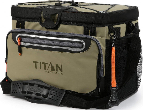Arctic Zone Titan Deep Freeze Cooler - 30 Can Zipperless Hardbody Cooler - Deep Freeze Insulation, HardBody Liner, and SmartShelf Moss