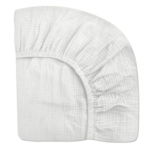 Crib Sheets for Boys Girl, Fitted Baby Toddler Bed Sheets 28" x 52", Neutral Muslin Cotton Crib Mattress Bedding Soft and Breathable Comfort(White) White Crib sheet