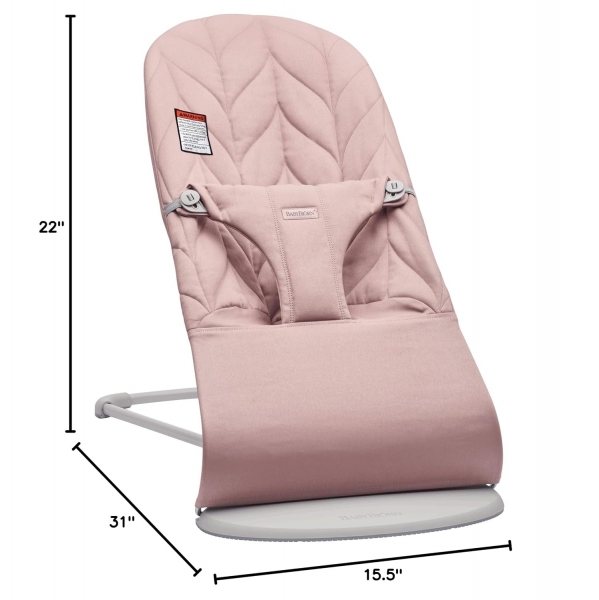 BabyBjörn Bouncer Bliss, Cotton, Petal Quilt, Dusty Pink