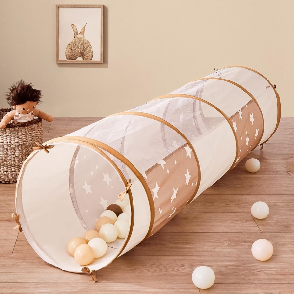 Tiny Land Tunnel Toys for Toddlers, 69" x 18" Baby Tunnel Crawl Indoor, Play Tunnel for Kids to Crawl Through, Pop Up Dog Tunnel, Baby Outdoor Toys Crawl Tunnel