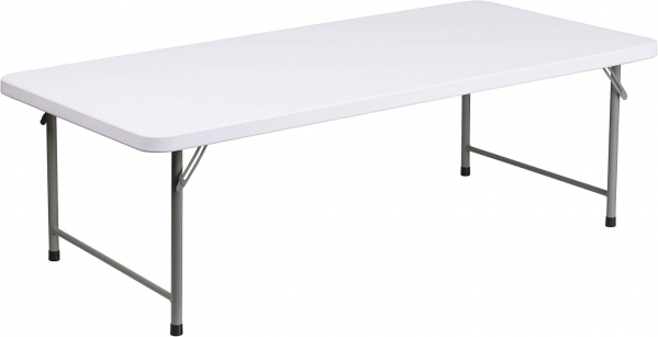 Flash Furniture 4.93-Foot Kid's Granite White Plastic Folding Table